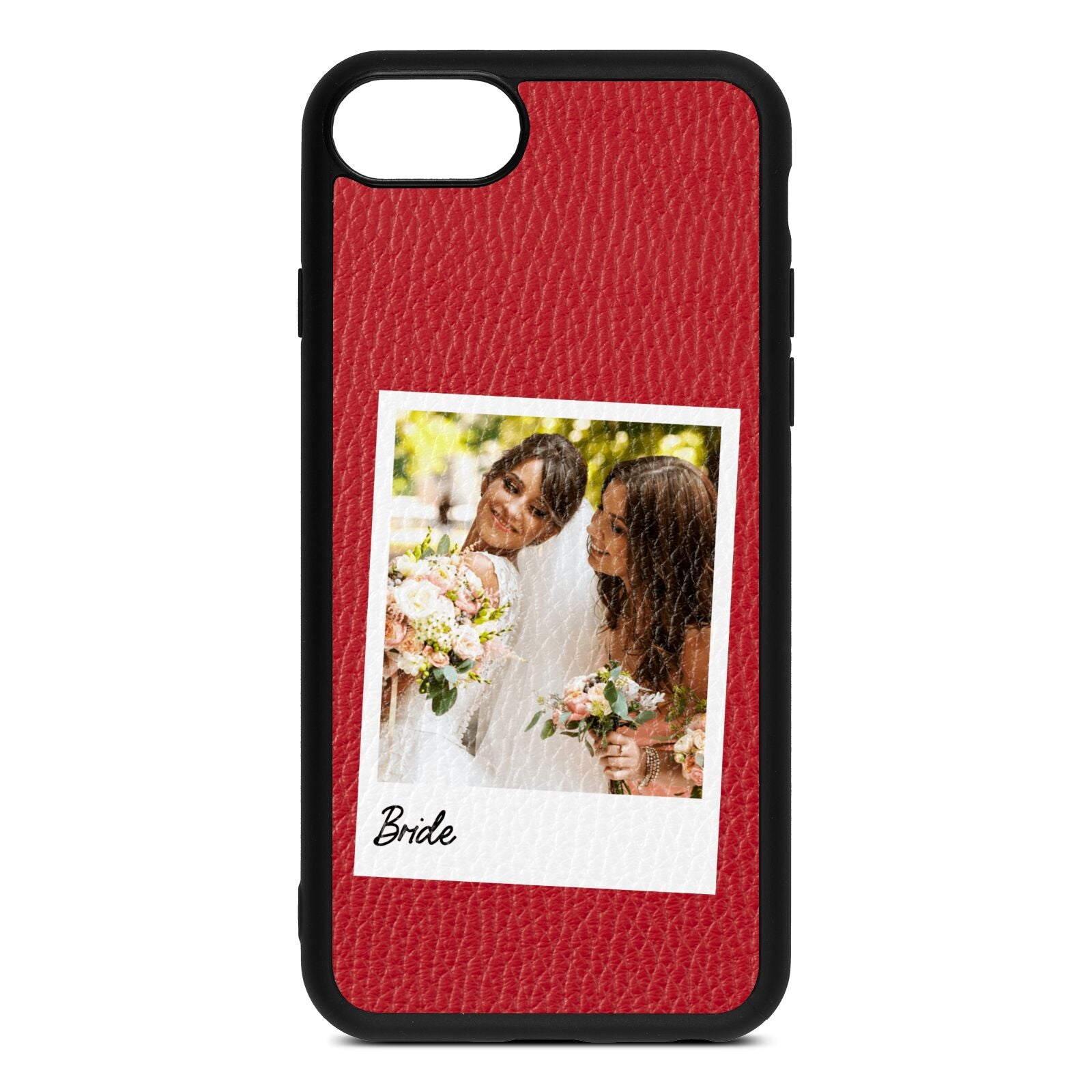 Bridal Photo Red Pebble Leather iPhone 8 Case