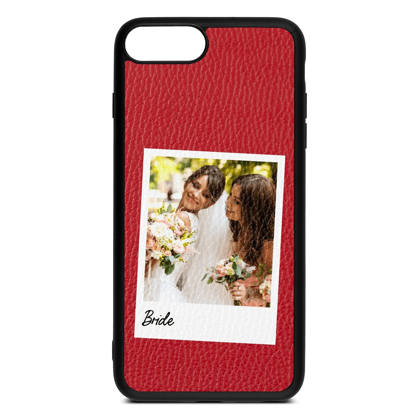 Bridal Photo Red Pebble Leather iPhone 8 Plus Case