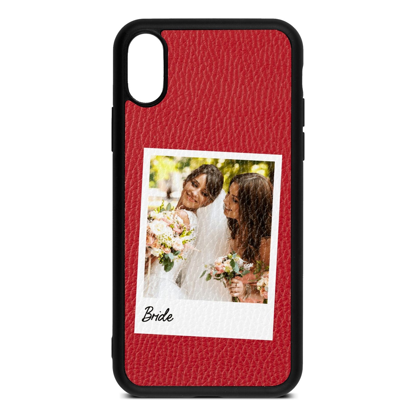 Bridal Photo Red Pebble Leather iPhone Xs Case