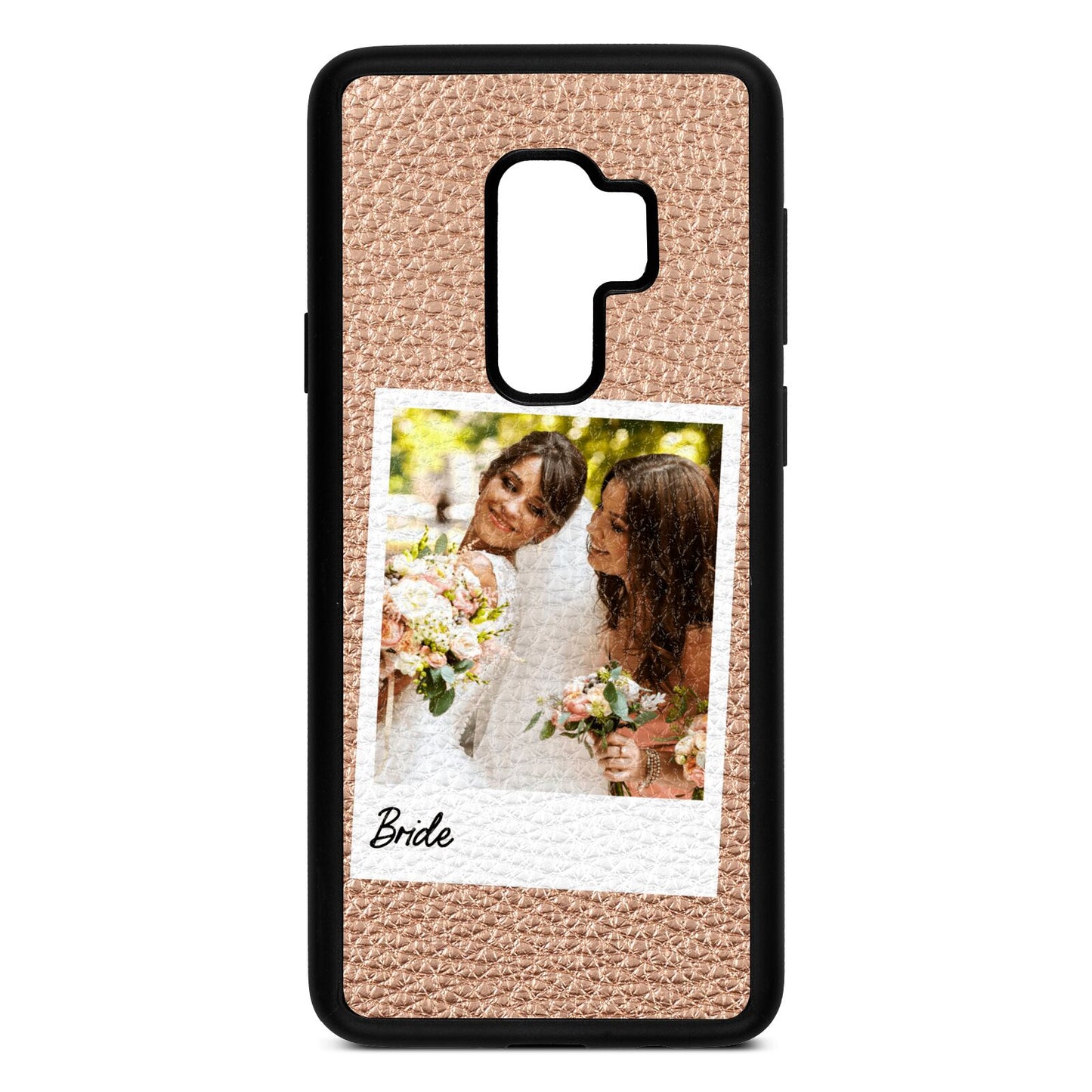 Bridal Photo Rose Gold Pebble Leather Samsung S9 Plus Case