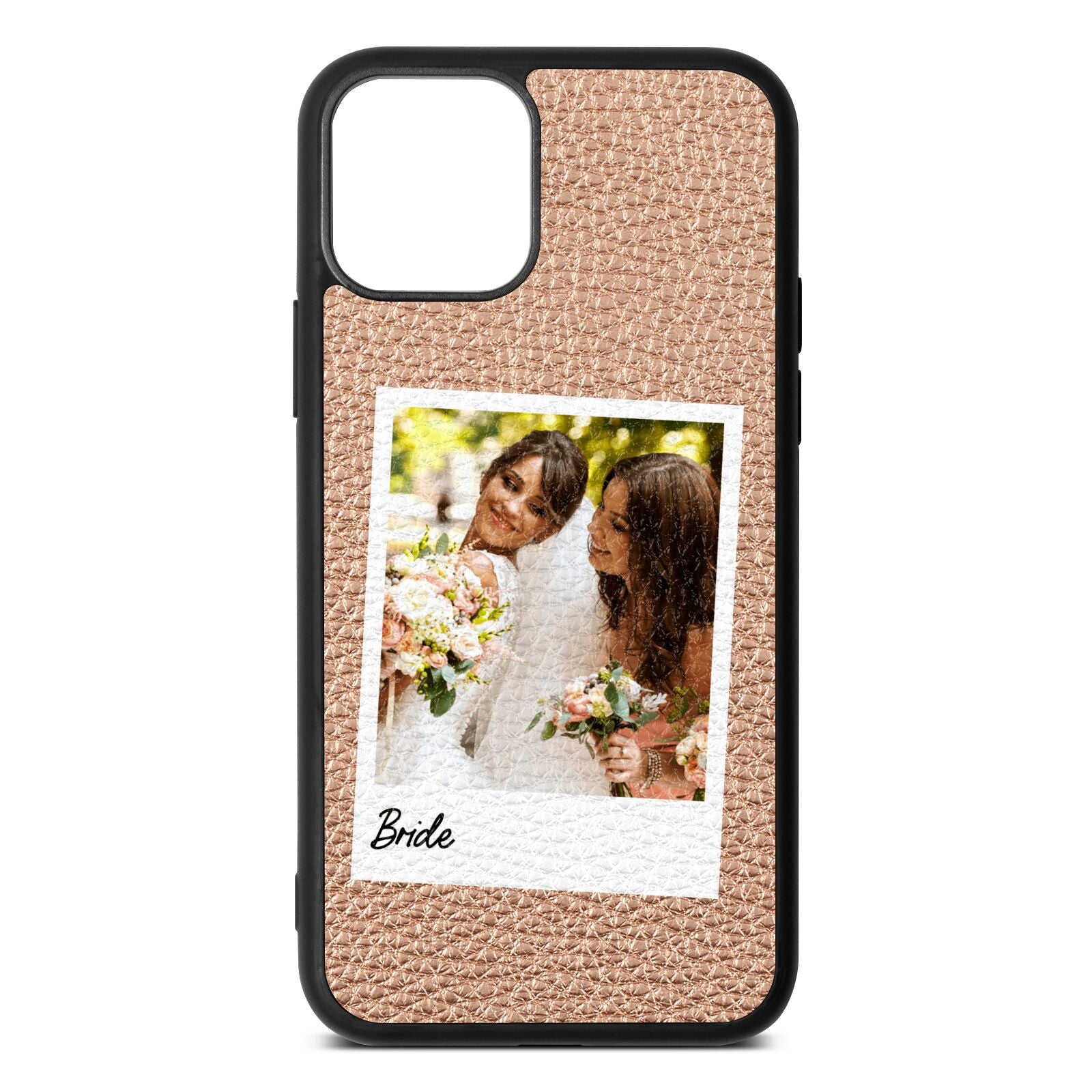Bridal Photo Rose Gold Pebble Leather iPhone 11 Pro Case