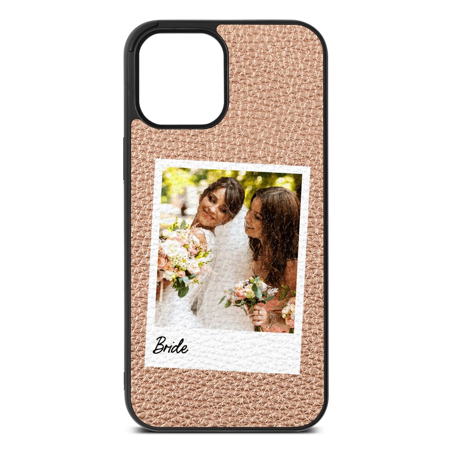 Bridal Photo Rose Gold Pebble Leather iPhone 12 Pro Max Case