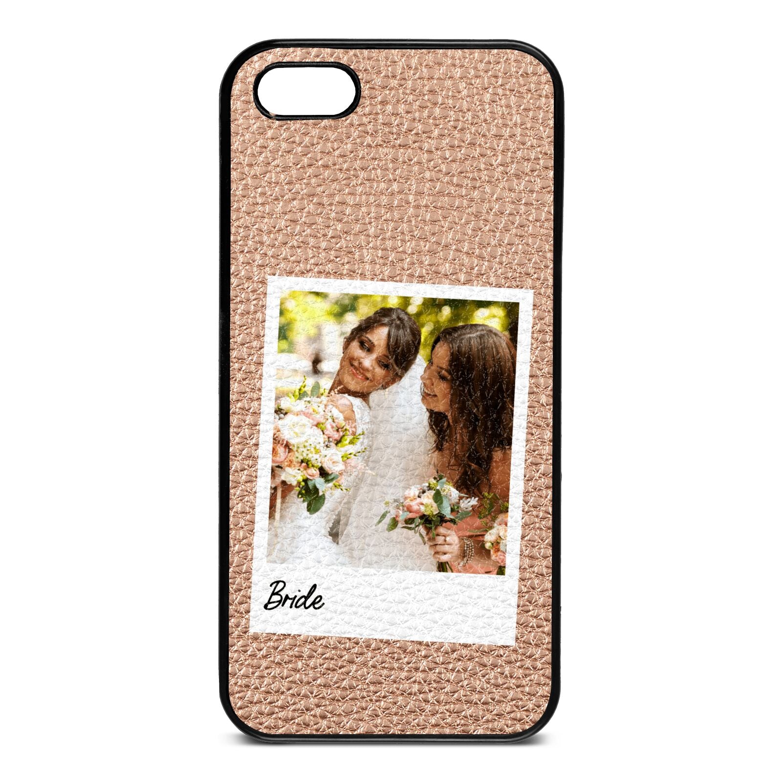 Bridal Photo Rose Gold Pebble Leather iPhone 5 Case