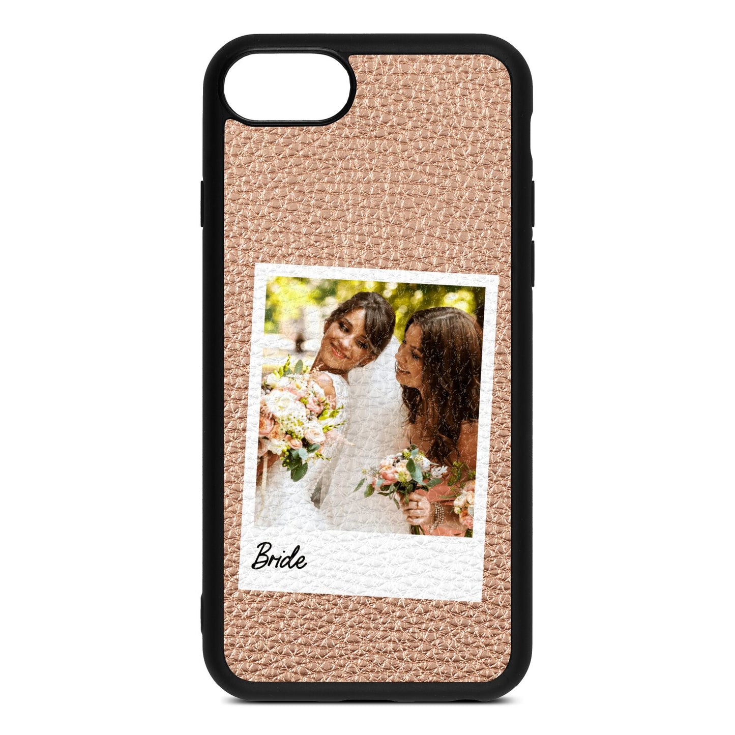 Bridal Photo Rose Gold Pebble Leather iPhone 8 Case