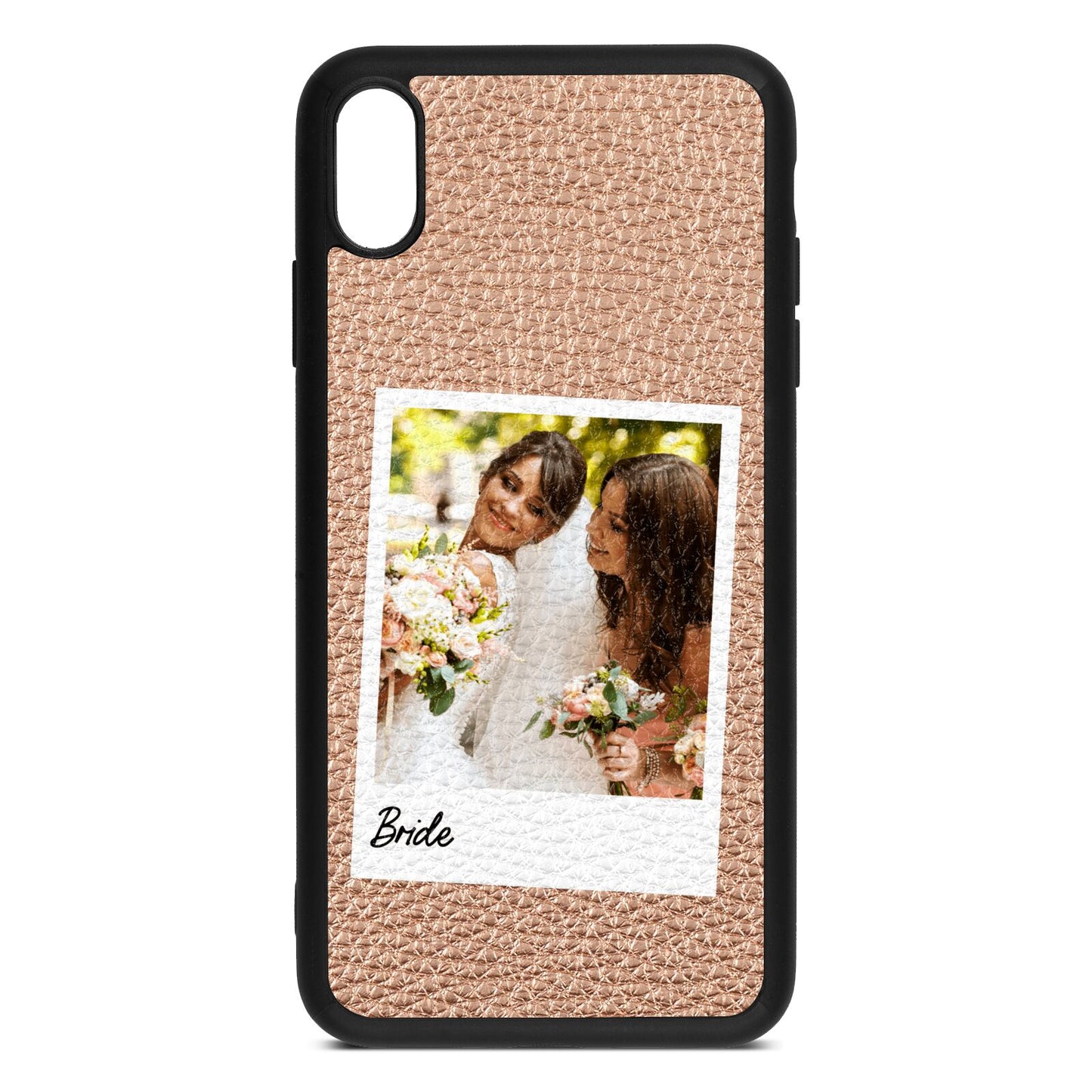 Bridal Photo Rose Gold Pebble Leather iPhone Xs Max Case