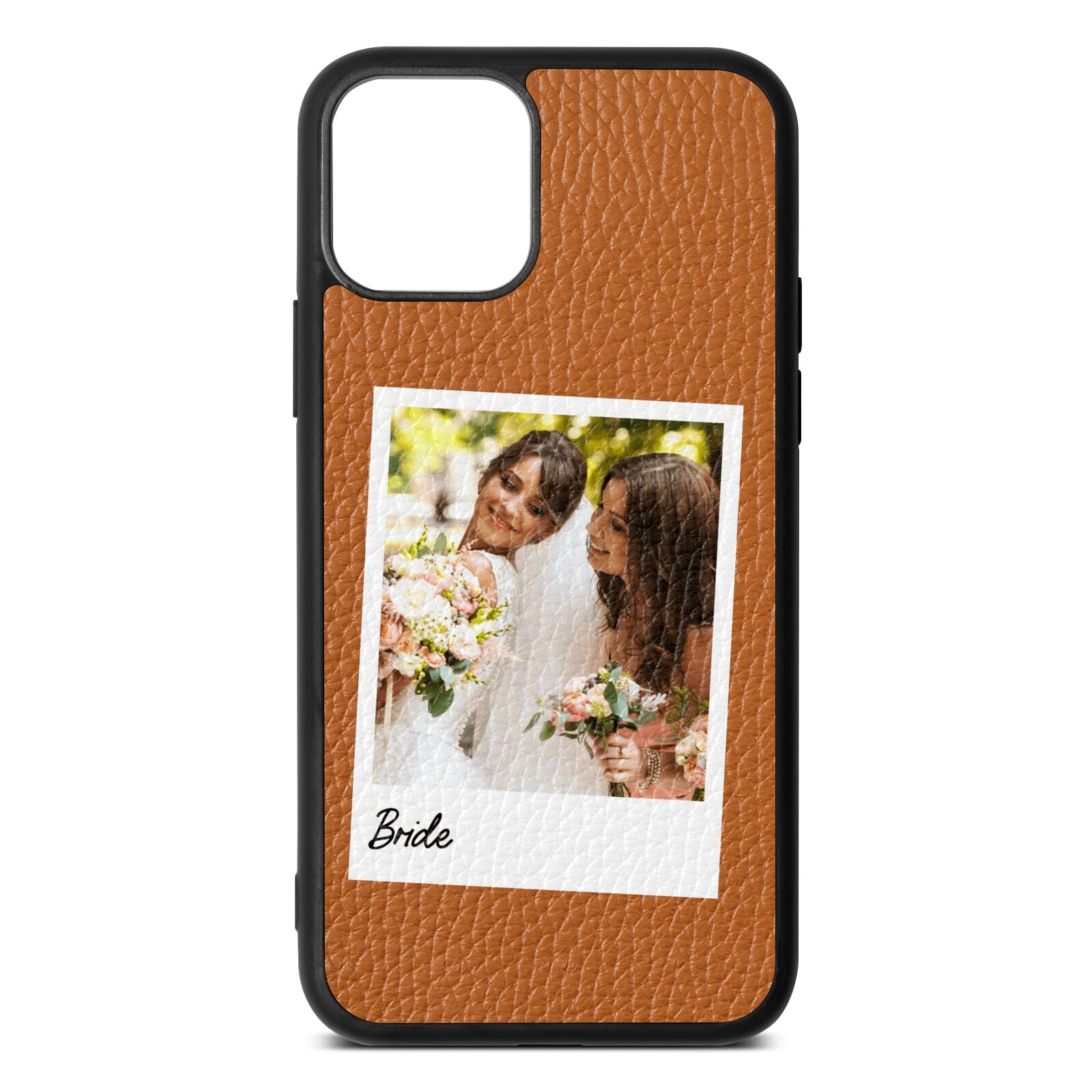 Bridal Photo Tan Pebble Leather iPhone 11 Case