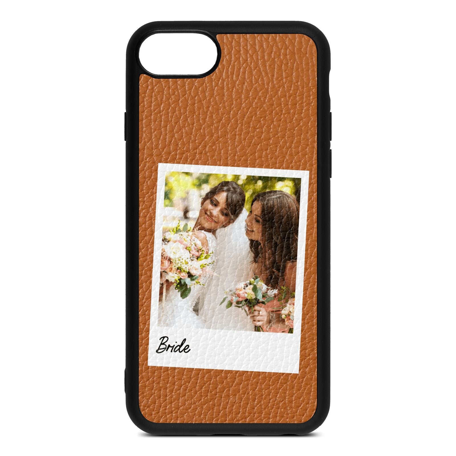 Bridal Photo Tan Pebble Leather iPhone 8 Case