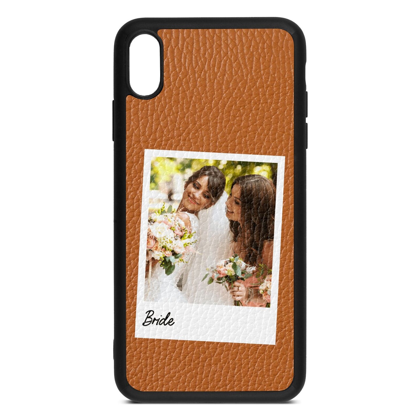 Bridal Photo Tan Pebble Leather iPhone Xs Max Case