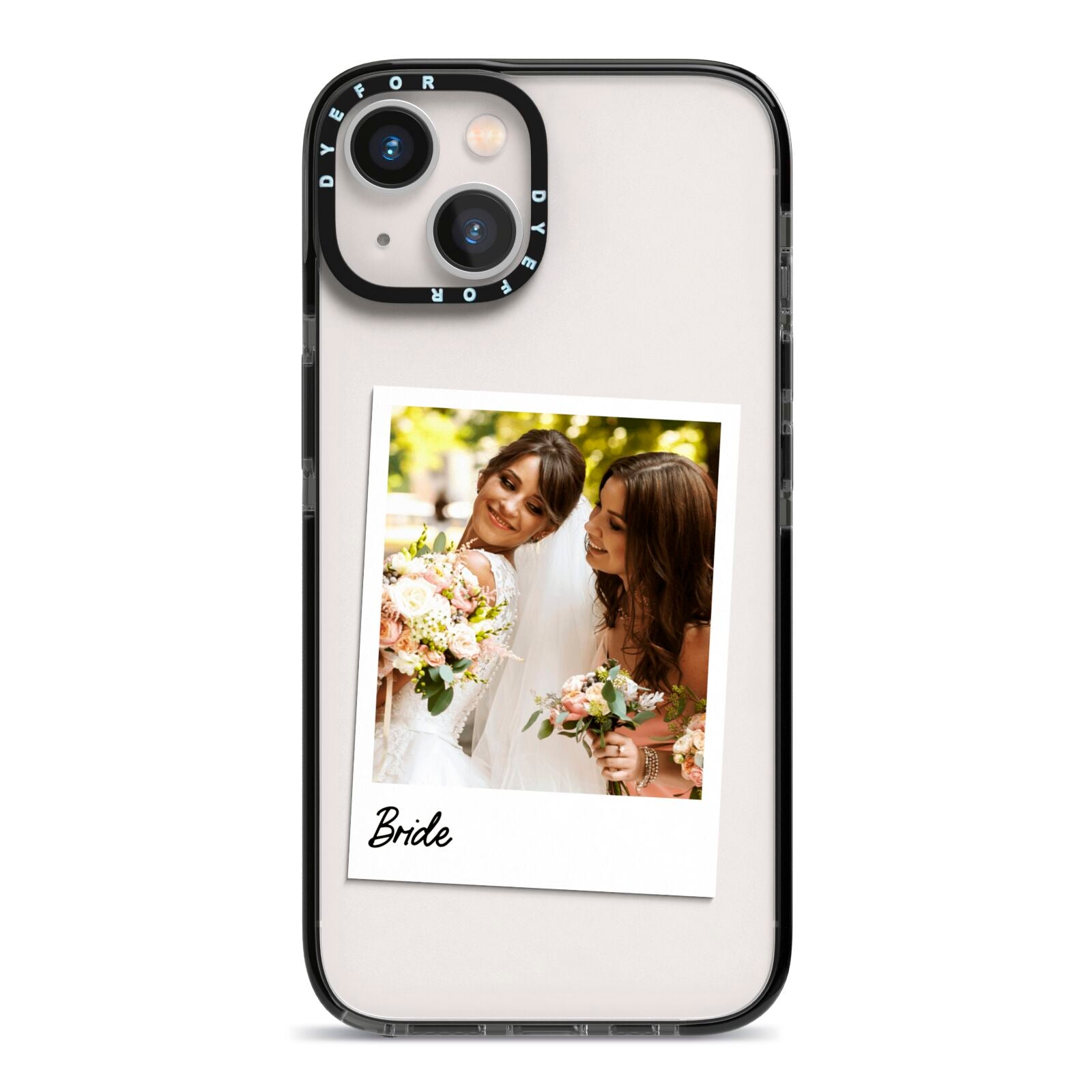 Bridal Photo iPhone 13 Black Impact Case on Silver phone