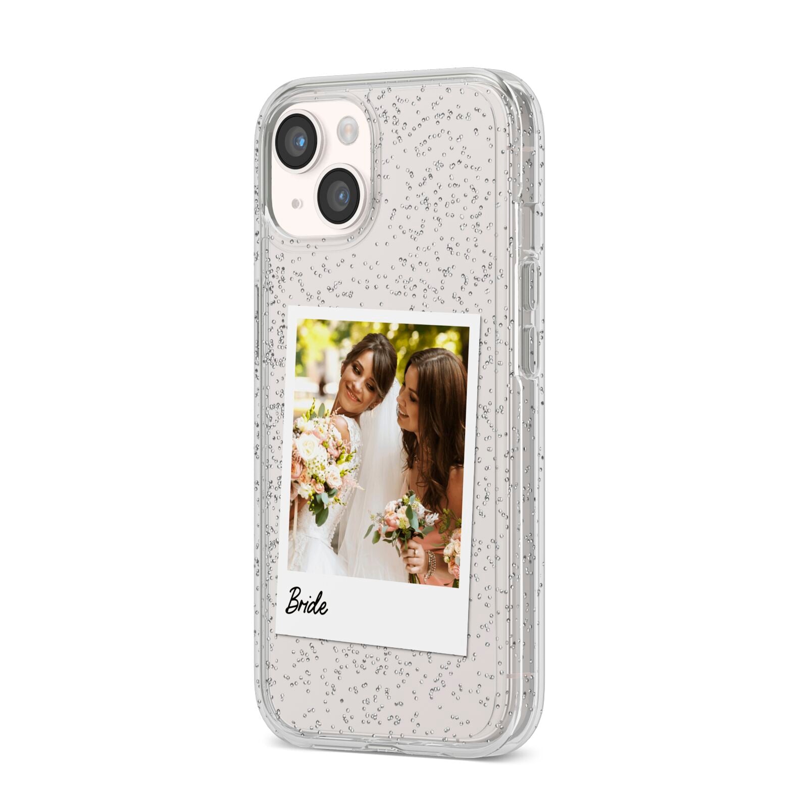 Bridal Photo iPhone 14 Glitter Tough Case Starlight Angled Image