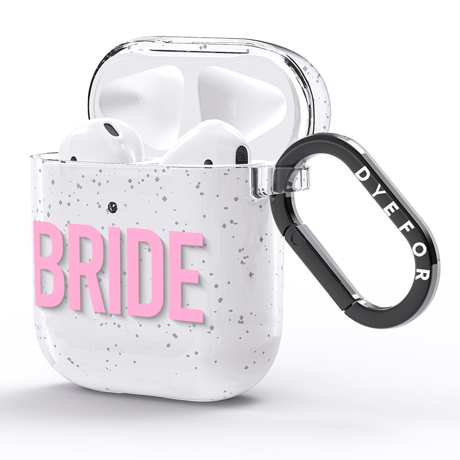 Bride Pink AirPods Glitter Case Side Image