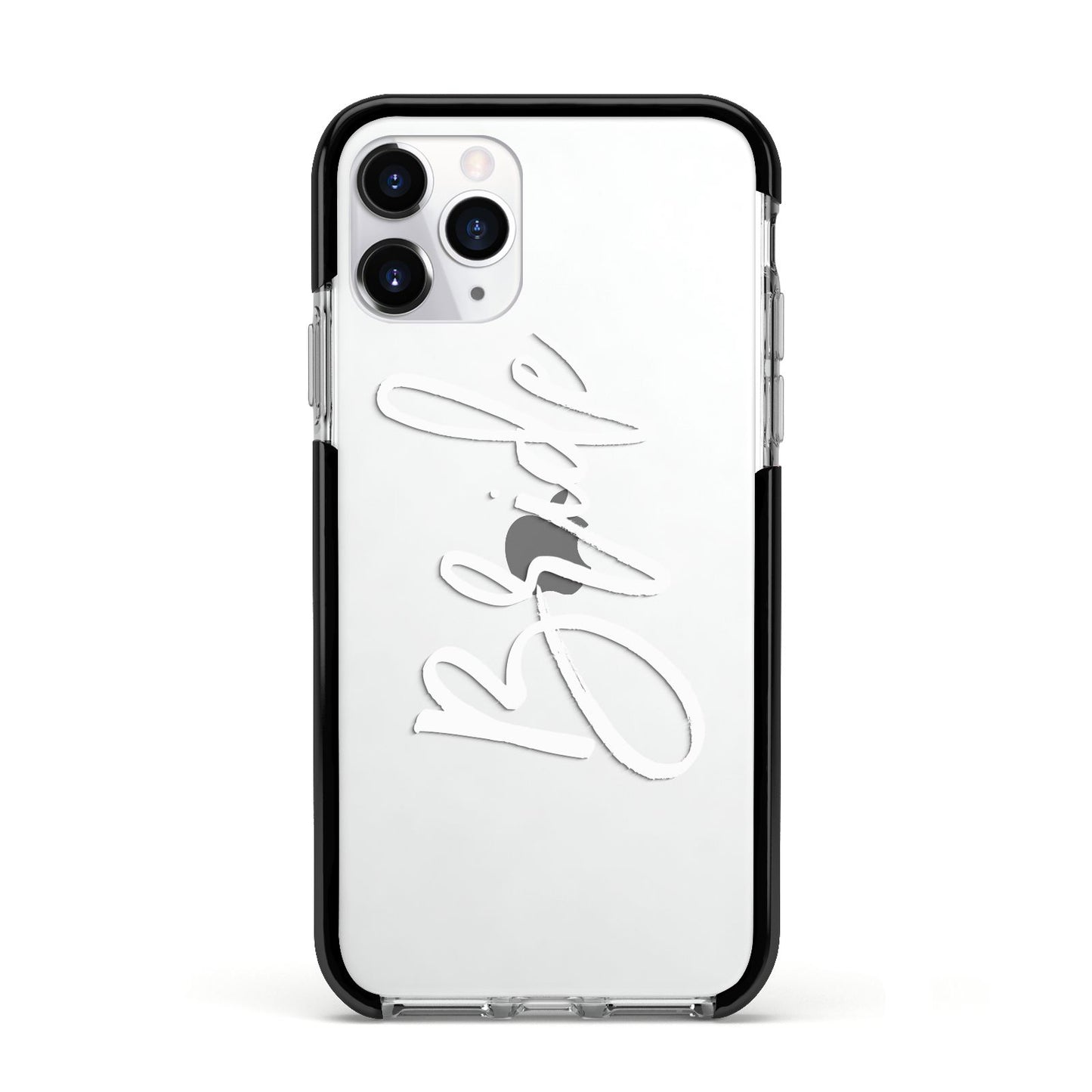 Bride Transparent Apple iPhone 11 Pro in Silver with Black Impact Case