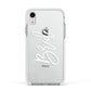 Bride Transparent Apple iPhone XR Impact Case White Edge on Silver Phone