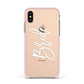 Bride Transparent Apple iPhone Xs Impact Case Pink Edge on Gold Phone