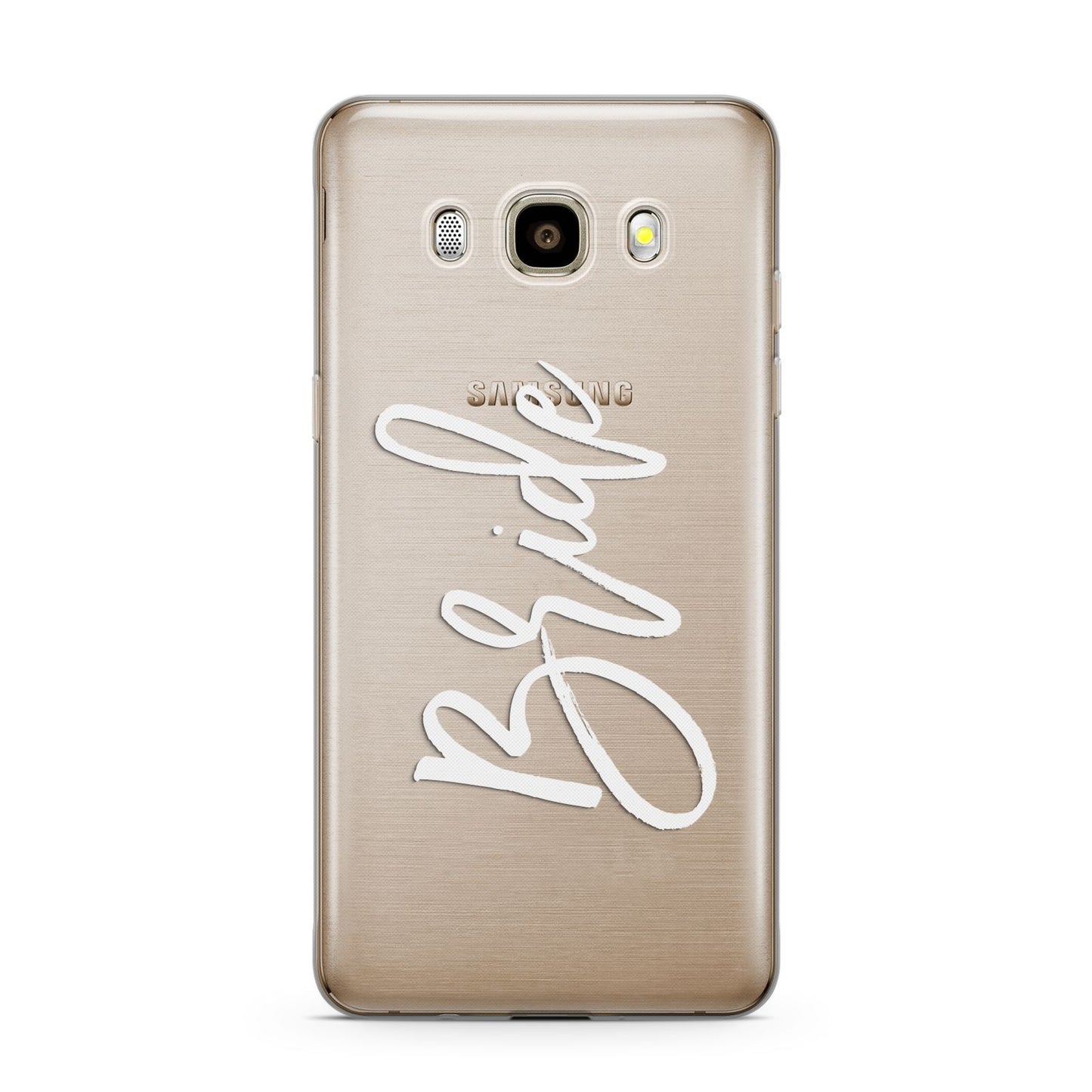 Bride Transparent Samsung Galaxy J7 2016 Case on gold phone