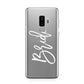 Bride Transparent Samsung Galaxy S9 Plus Case on Silver phone