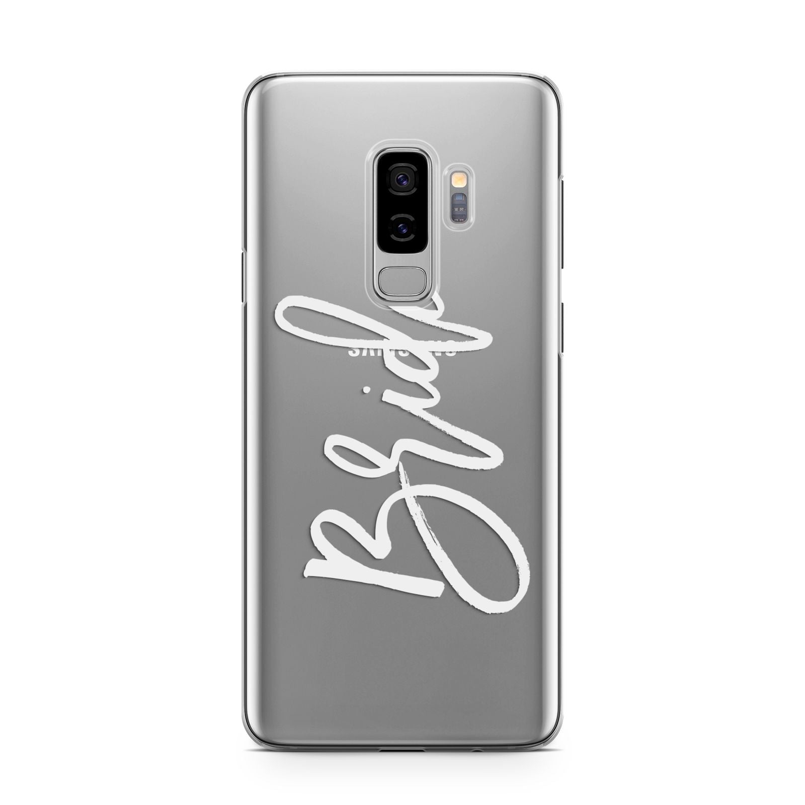 Bride Transparent Samsung Galaxy S9 Plus Case on Silver phone