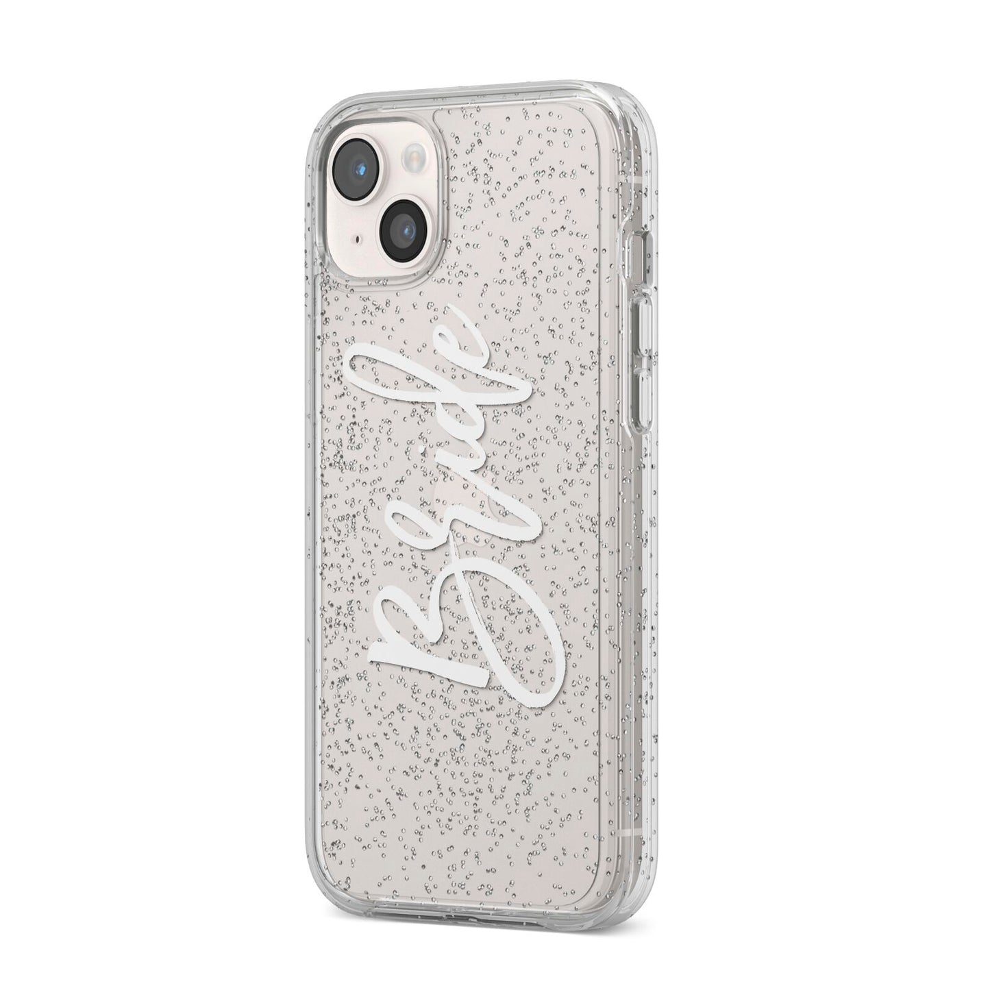 Bride Transparent iPhone 14 Plus Glitter Tough Case Starlight Angled Image