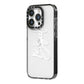 Bride Transparent iPhone 14 Pro Black Impact Case Side Angle on Silver phone