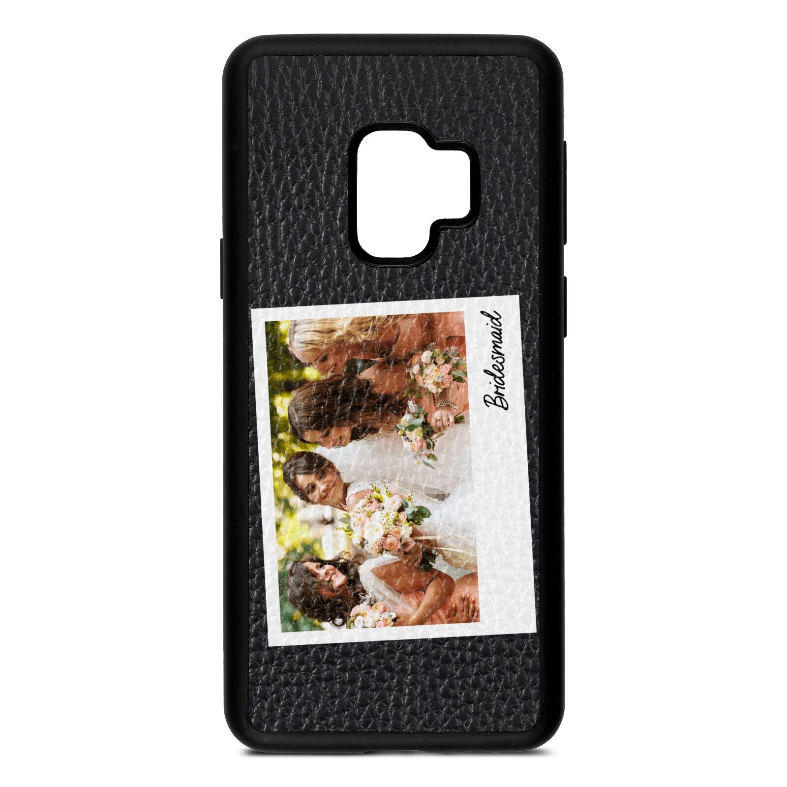 Bridesmaid Photo Black Pebble Leather Samsung S9 Case