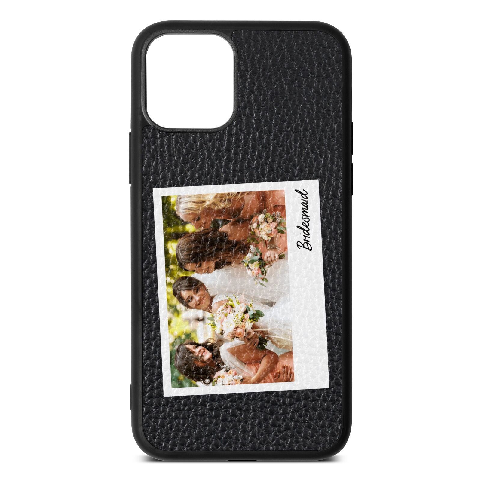 Bridesmaid Photo Black Pebble Leather iPhone 11 Pro Case