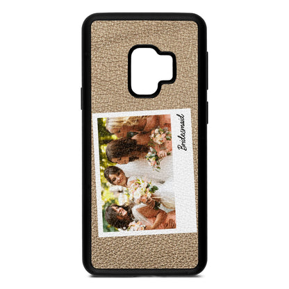 Bridesmaid Photo Gold Pebble Leather Samsung S9 Case