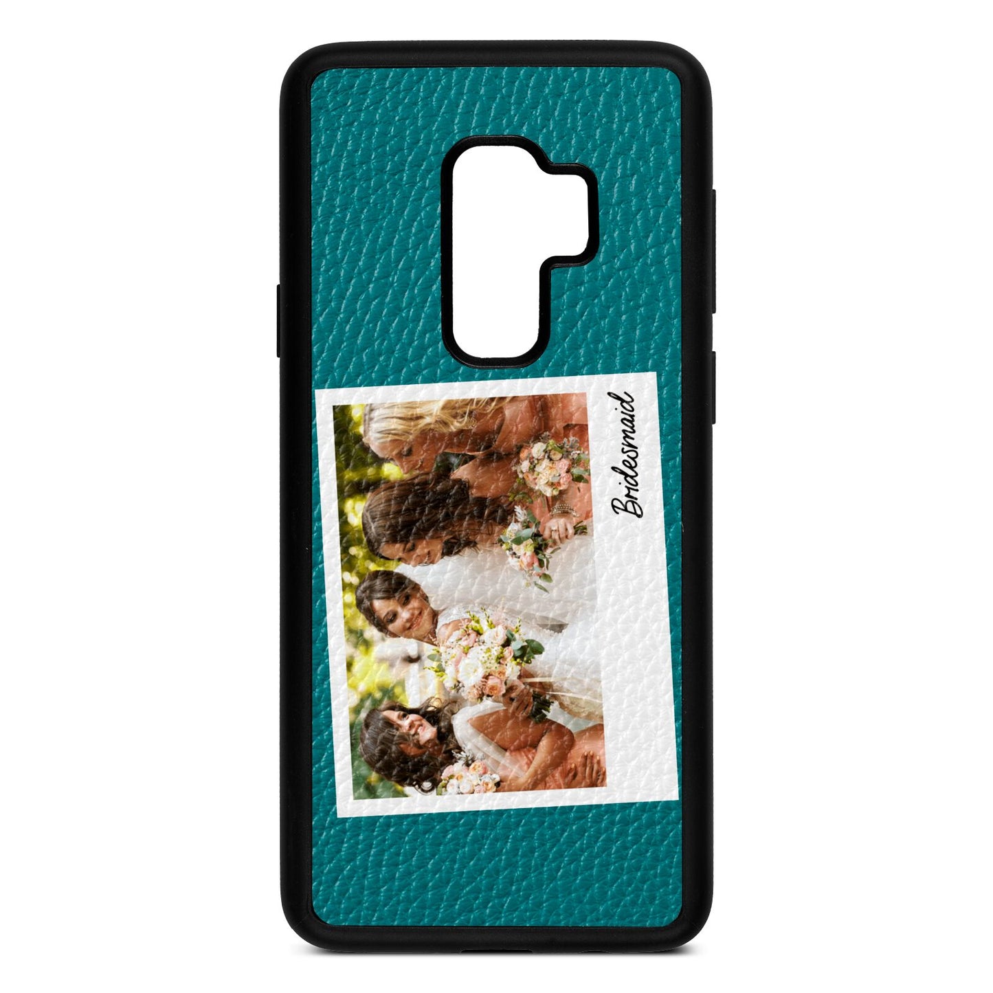 Bridesmaid Photo Green Pebble Leather Samsung S9 Plus Case