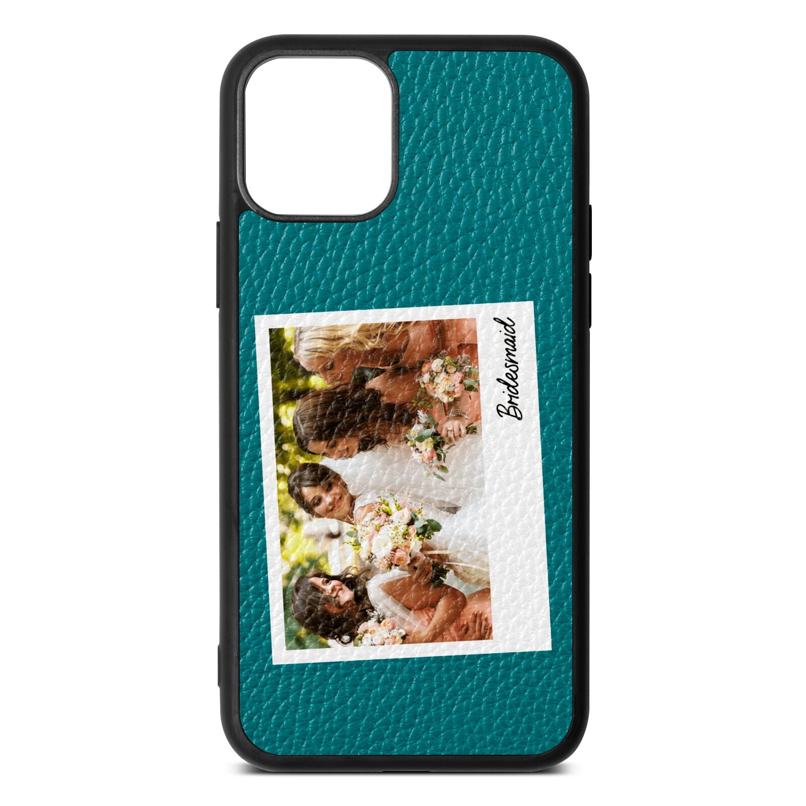 Bridesmaid Photo Green Pebble Leather iPhone 11 Case