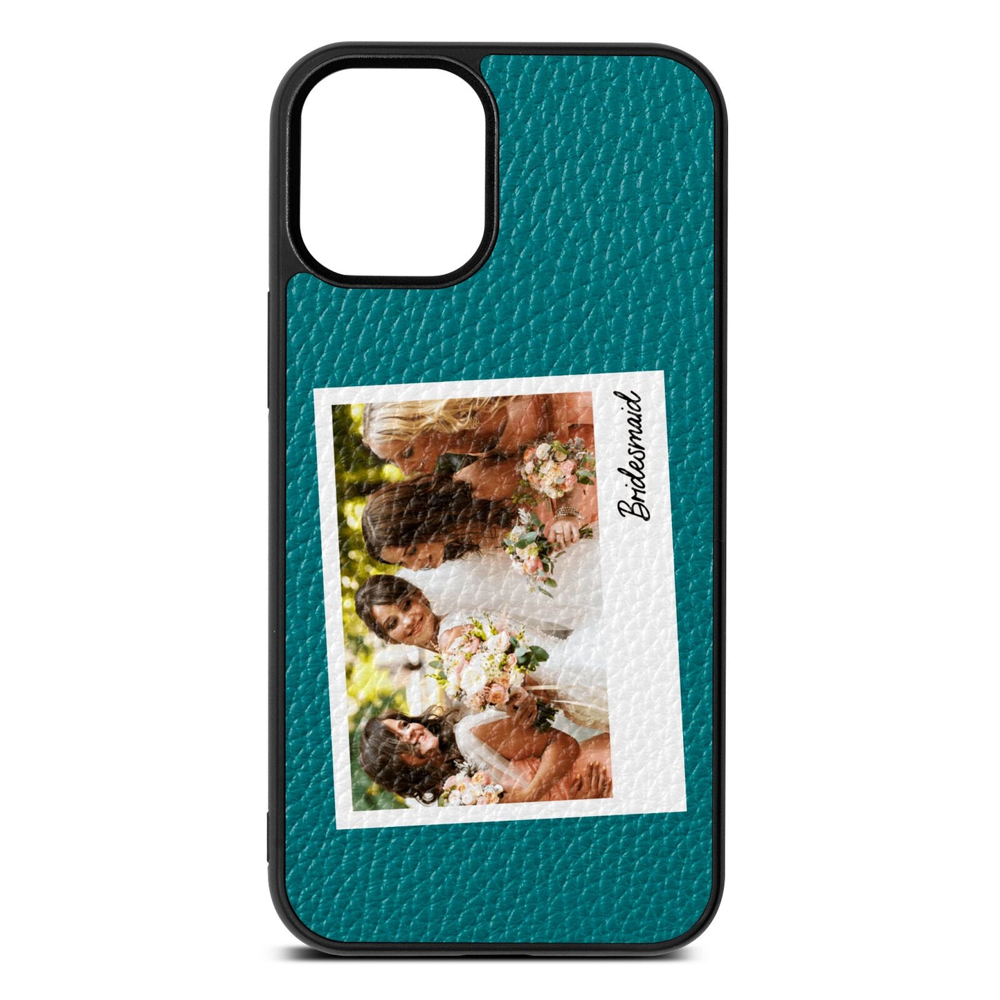 Bridesmaid Photo Green Pebble Leather iPhone 12 Mini Case