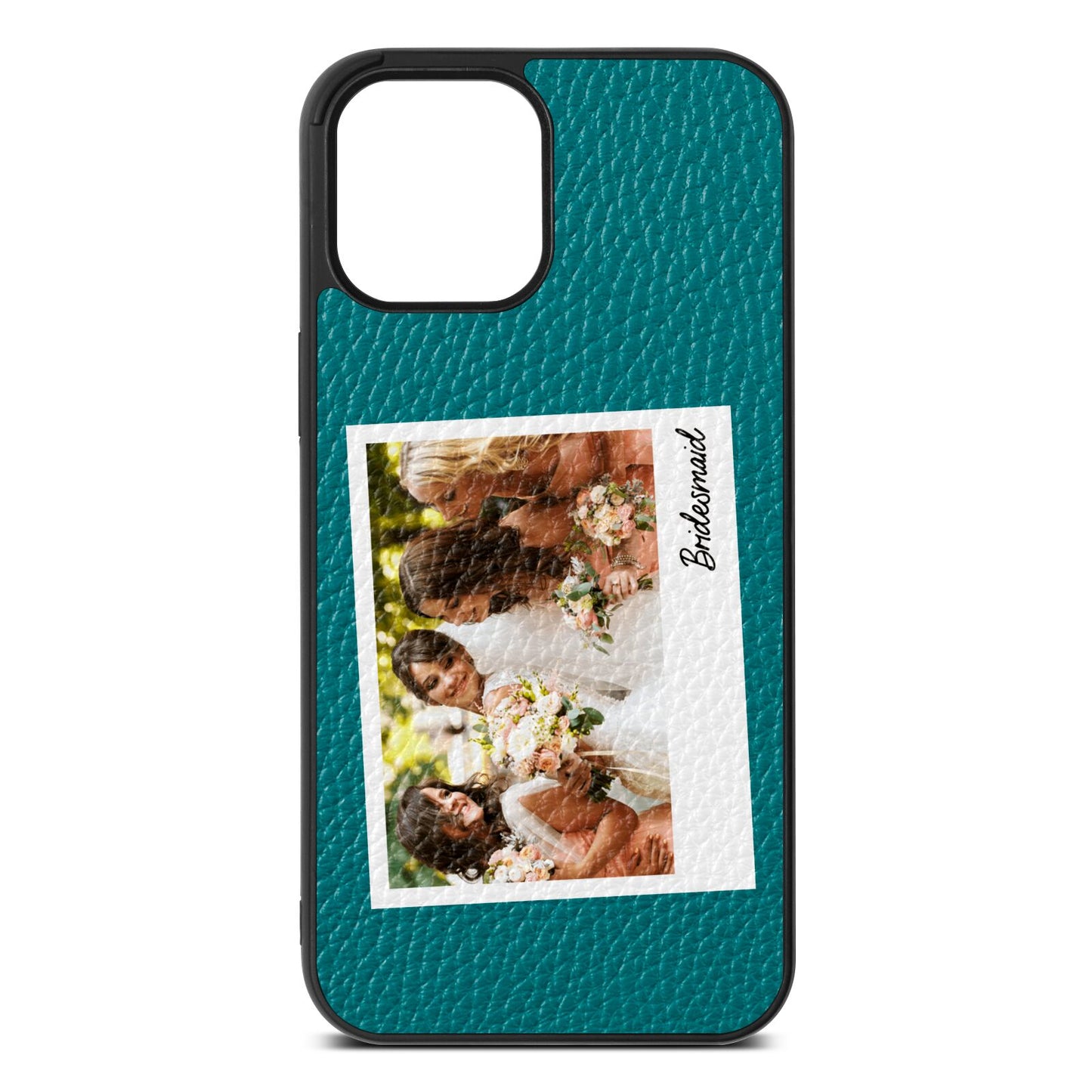 Bridesmaid Photo Green Pebble Leather iPhone 12 Pro Max Case