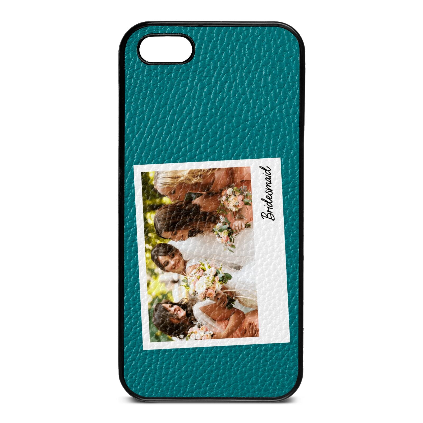 Bridesmaid Photo Green Pebble Leather iPhone 5 Case