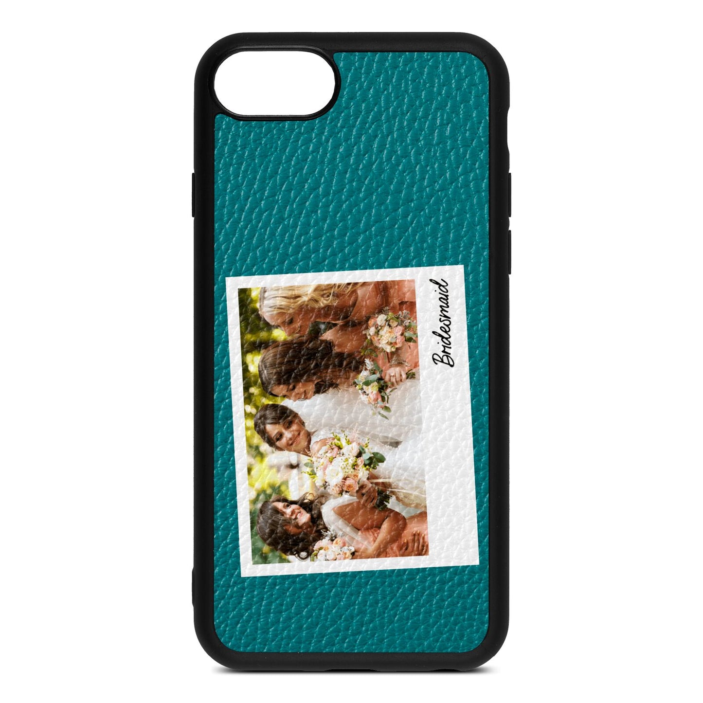 Bridesmaid Photo Green Pebble Leather iPhone 8 Case