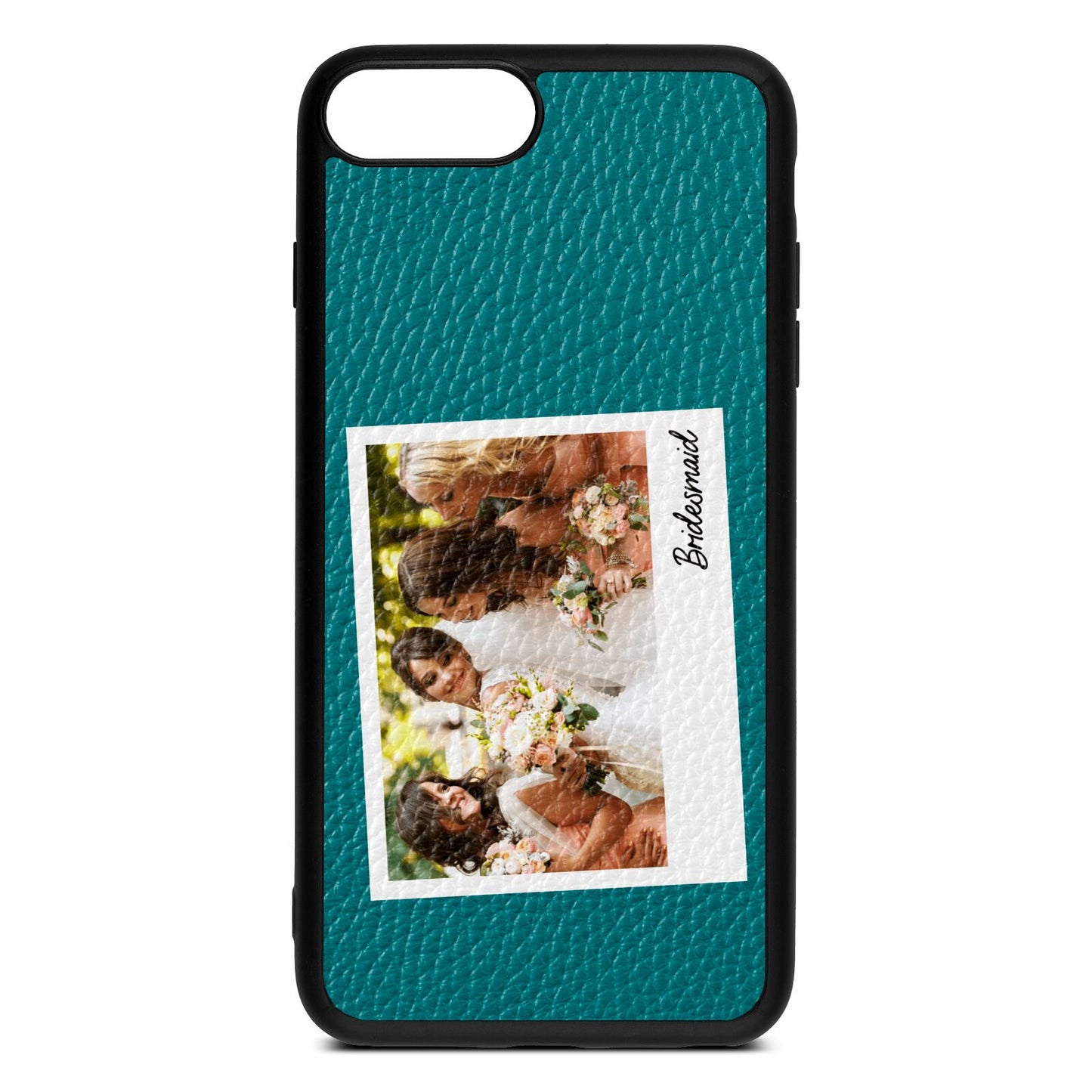 Bridesmaid Photo Green Pebble Leather iPhone 8 Plus Case