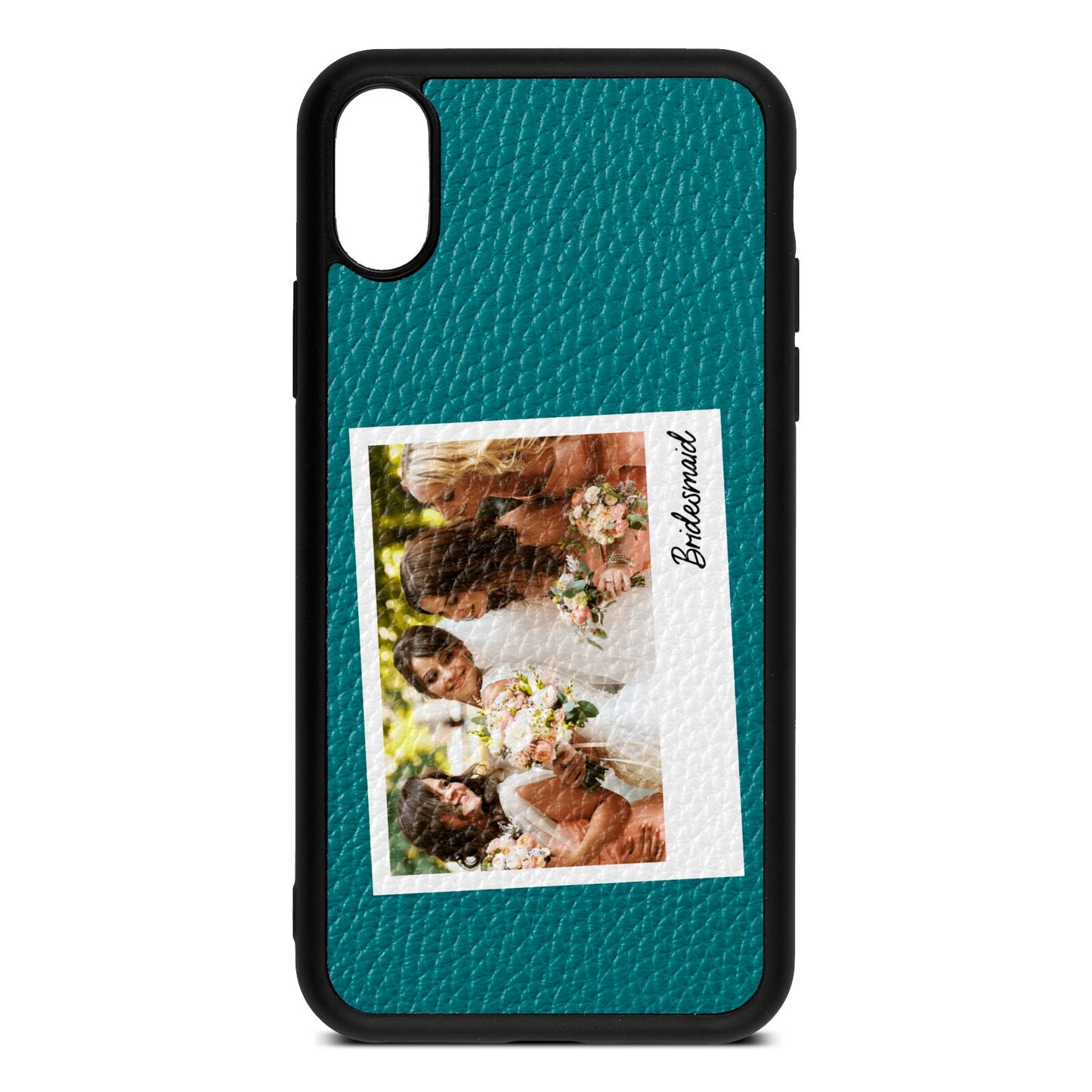 Bridesmaid Photo Green Pebble Leather iPhone Xs Case