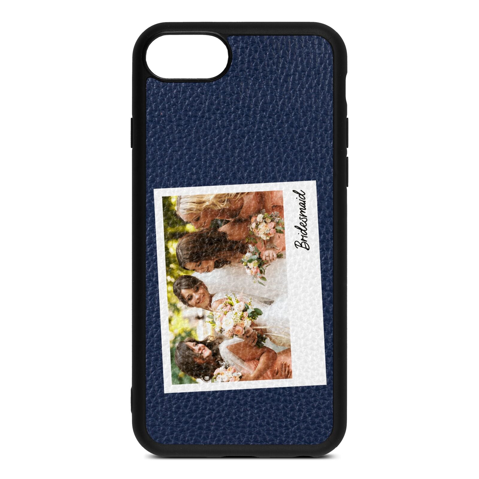 Bridesmaid Photo Navy Blue Pebble Leather iPhone 8 Case