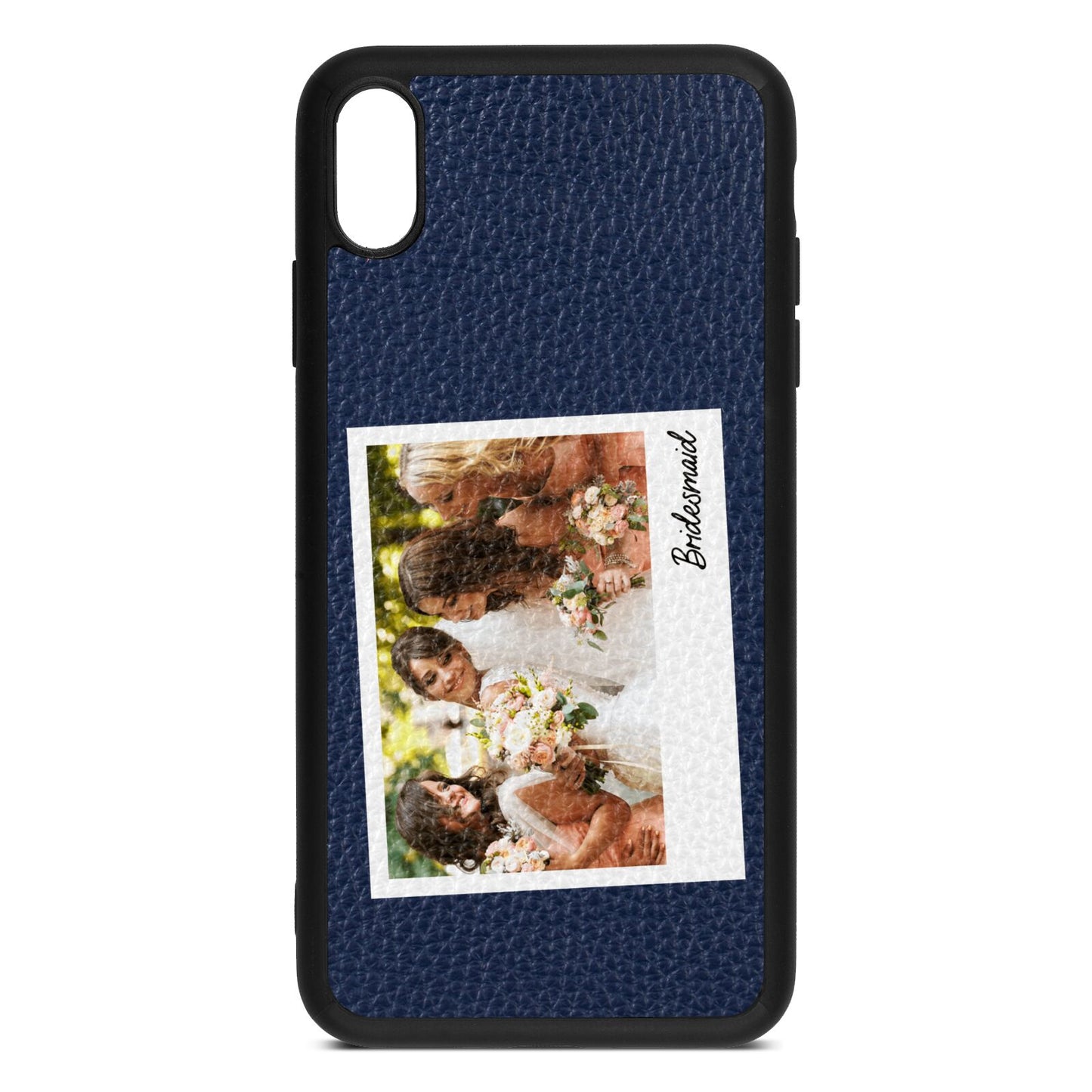Bridesmaid Photo Navy Blue Pebble Leather iPhone Xs Max Case
