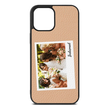 Bridesmaid Photo Nude Pebble Leather iPhone 12 Pro Max Case