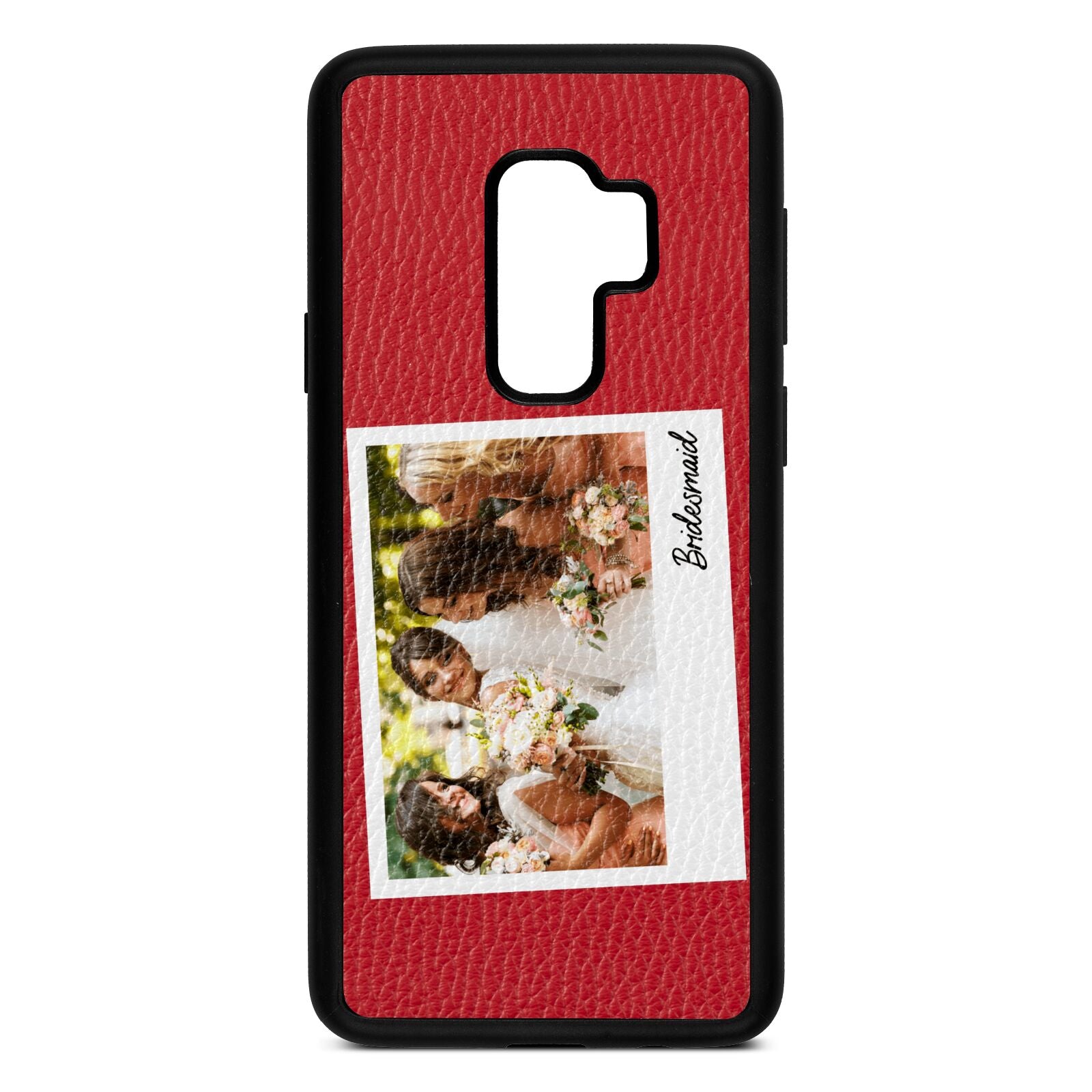 Bridesmaid Photo Red Pebble Leather Samsung S9 Plus Case