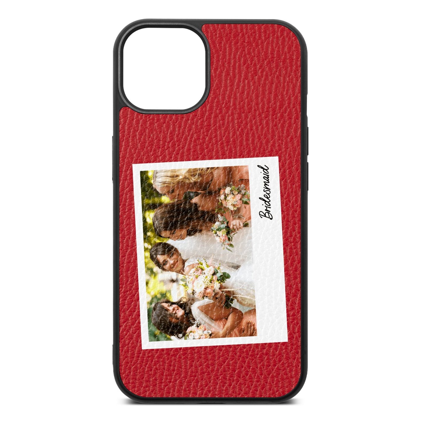 Bridesmaid Photo Red Pebble Leather iPhone 13 Case