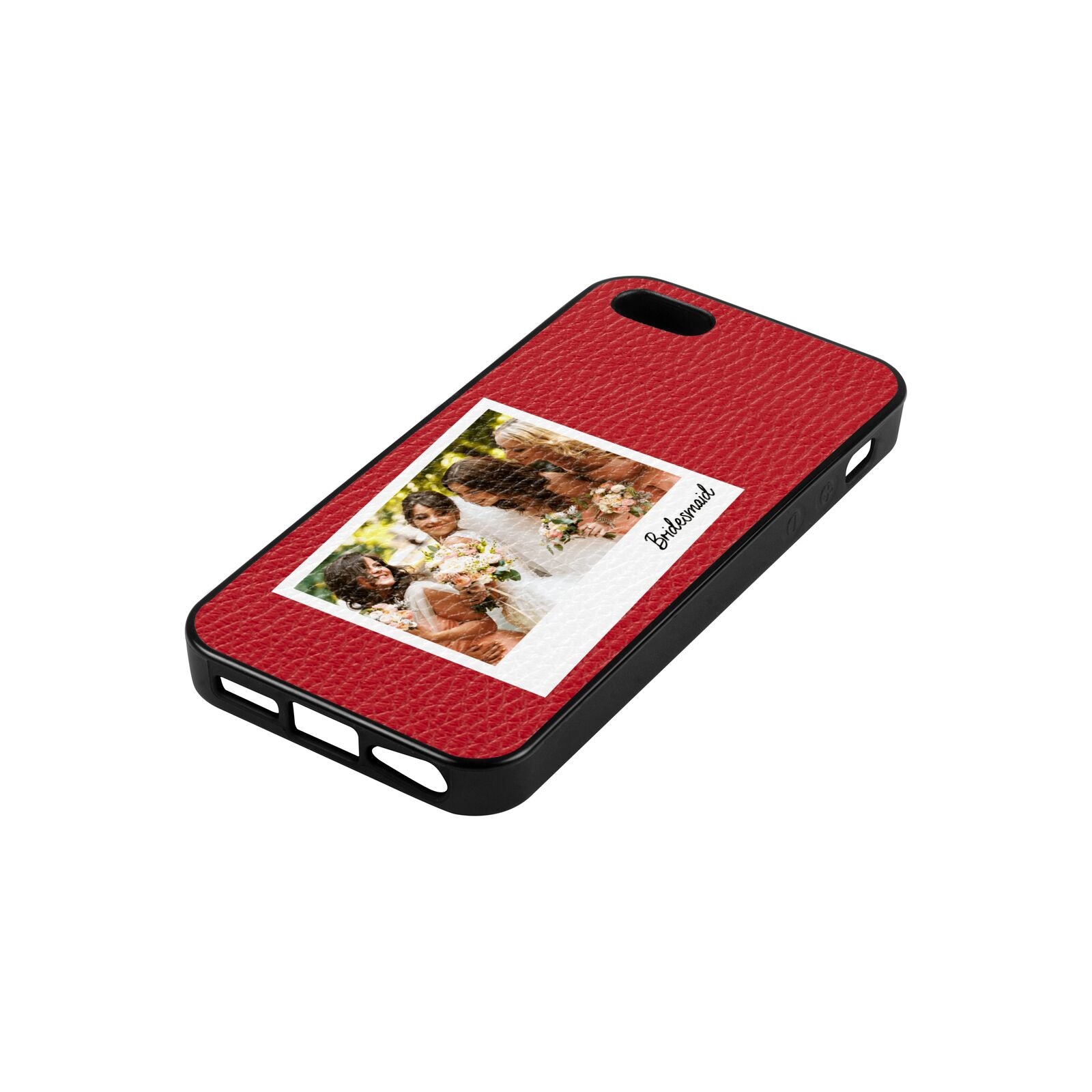Bridesmaid Photo Red Pebble Leather iPhone 5 Case Side Angle