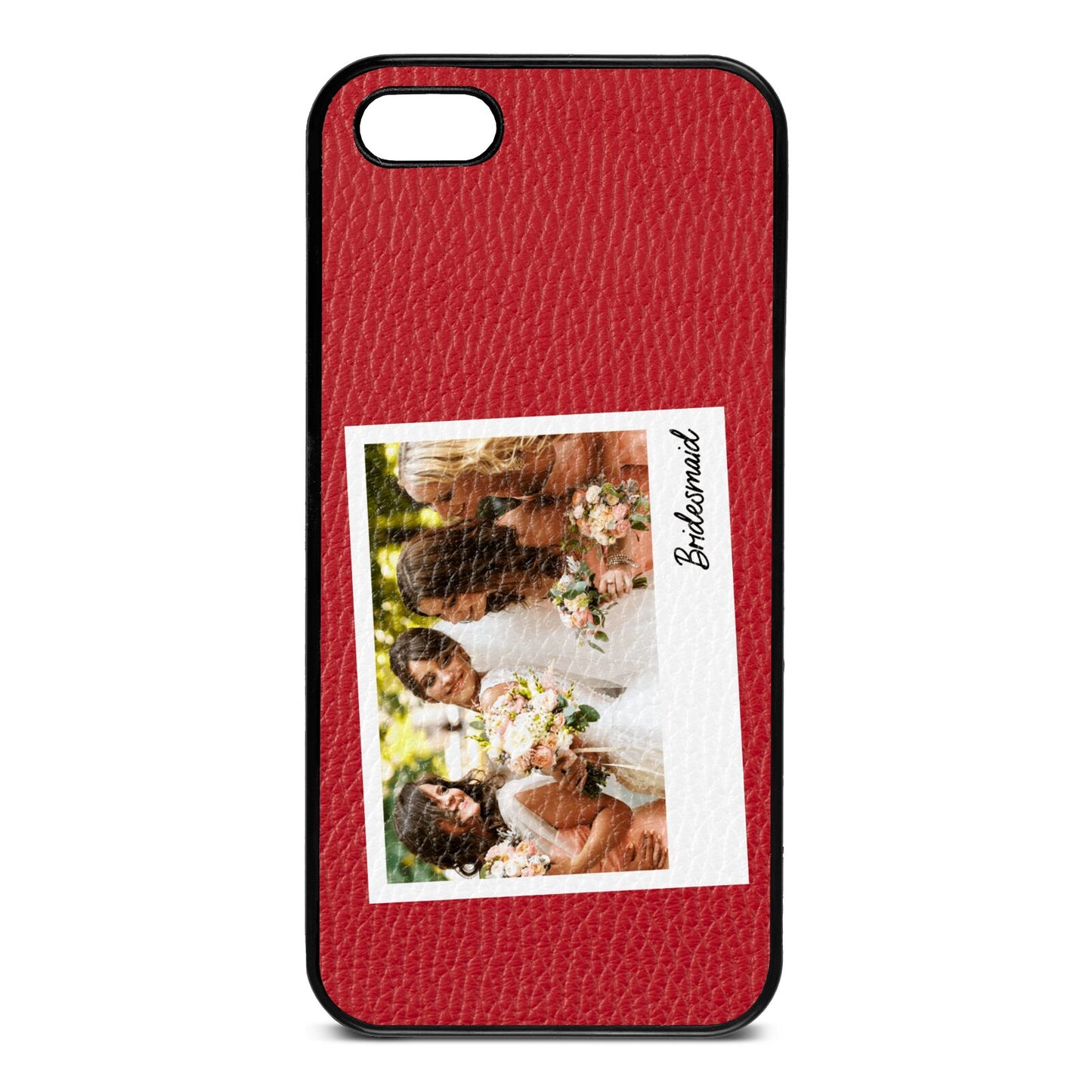 Bridesmaid Photo Red Pebble Leather iPhone 5 Case