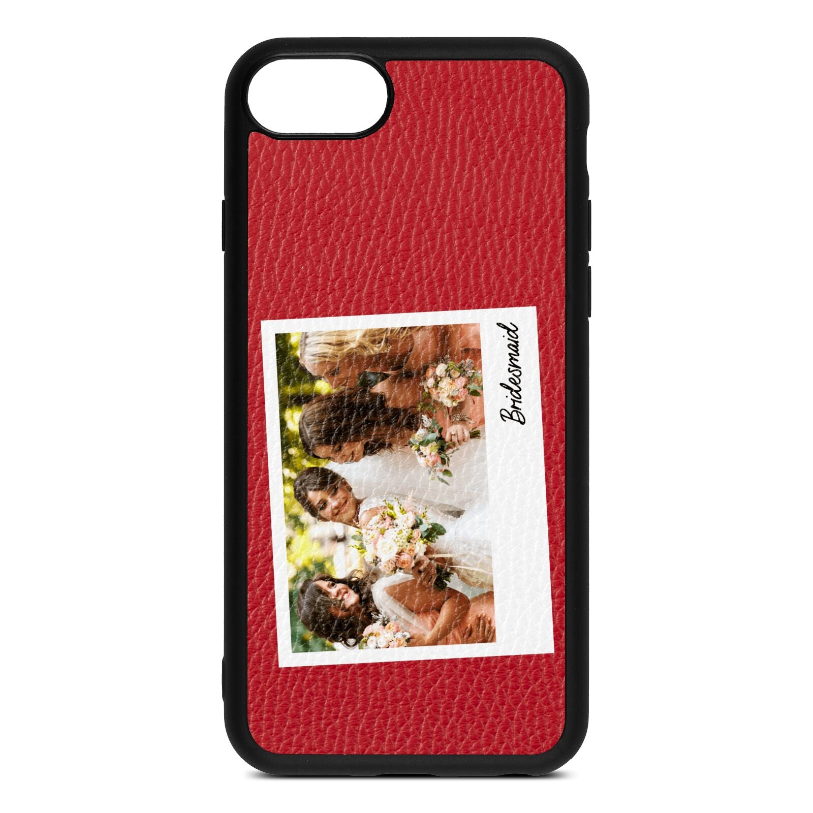 Bridesmaid Photo Red Pebble Leather iPhone 8 Case