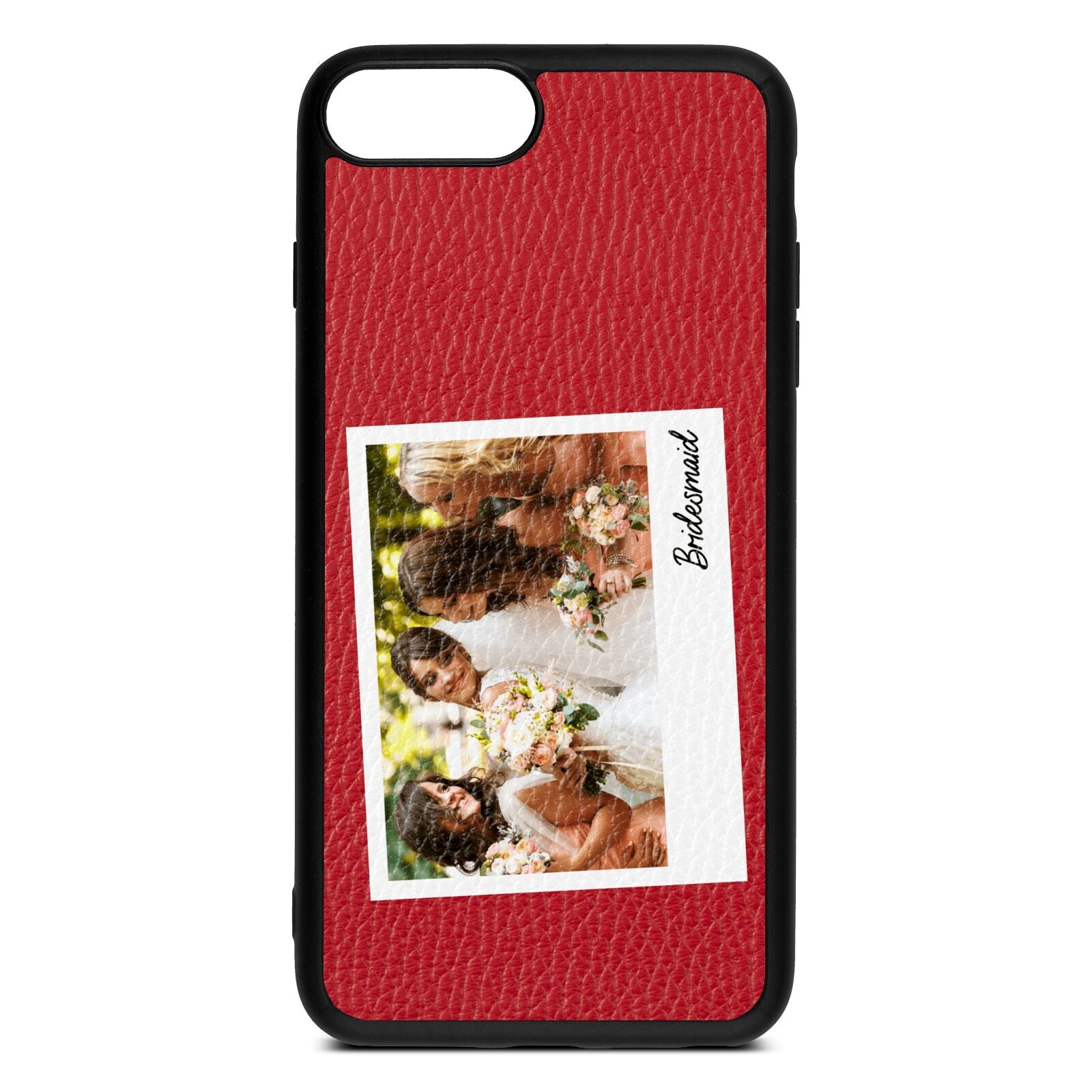 Bridesmaid Photo Red Pebble Leather iPhone 8 Plus Case