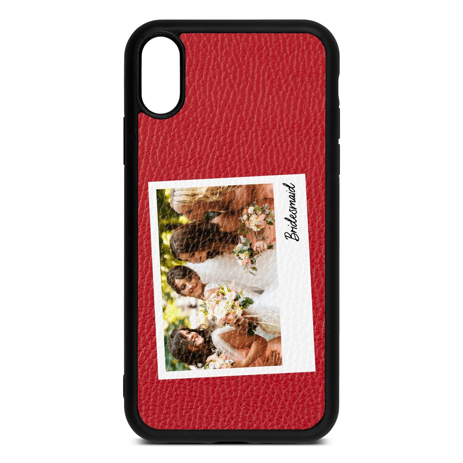 Bridesmaid Photo Red Pebble Leather iPhone Xr Case