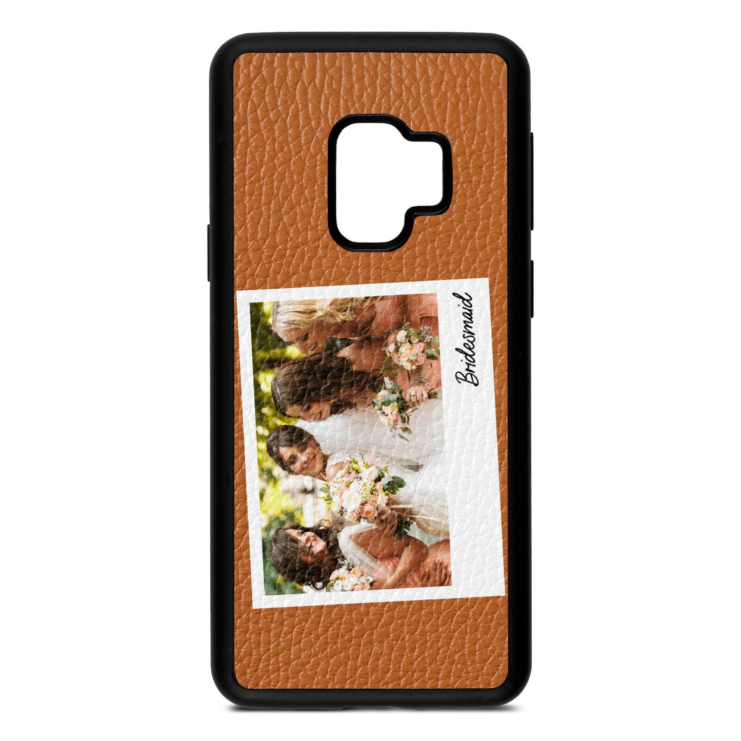 Bridesmaid Photo Tan Pebble Leather Samsung S9 Case