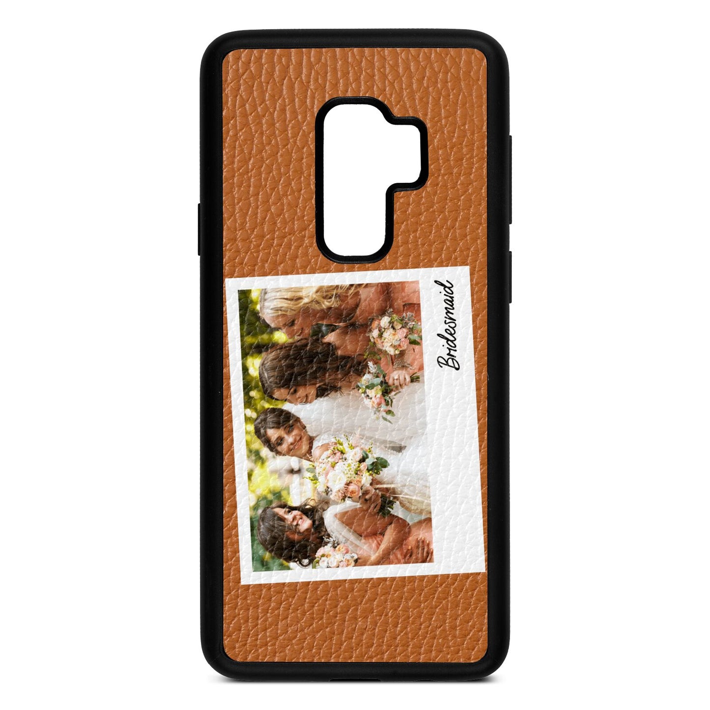 Bridesmaid Photo Tan Pebble Leather Samsung S9 Plus Case