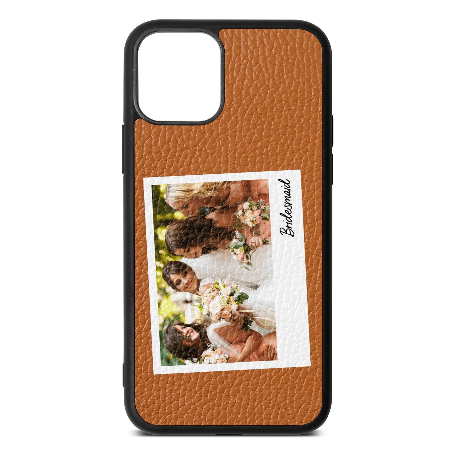 Bridesmaid Photo Tan Pebble Leather iPhone 11 Case