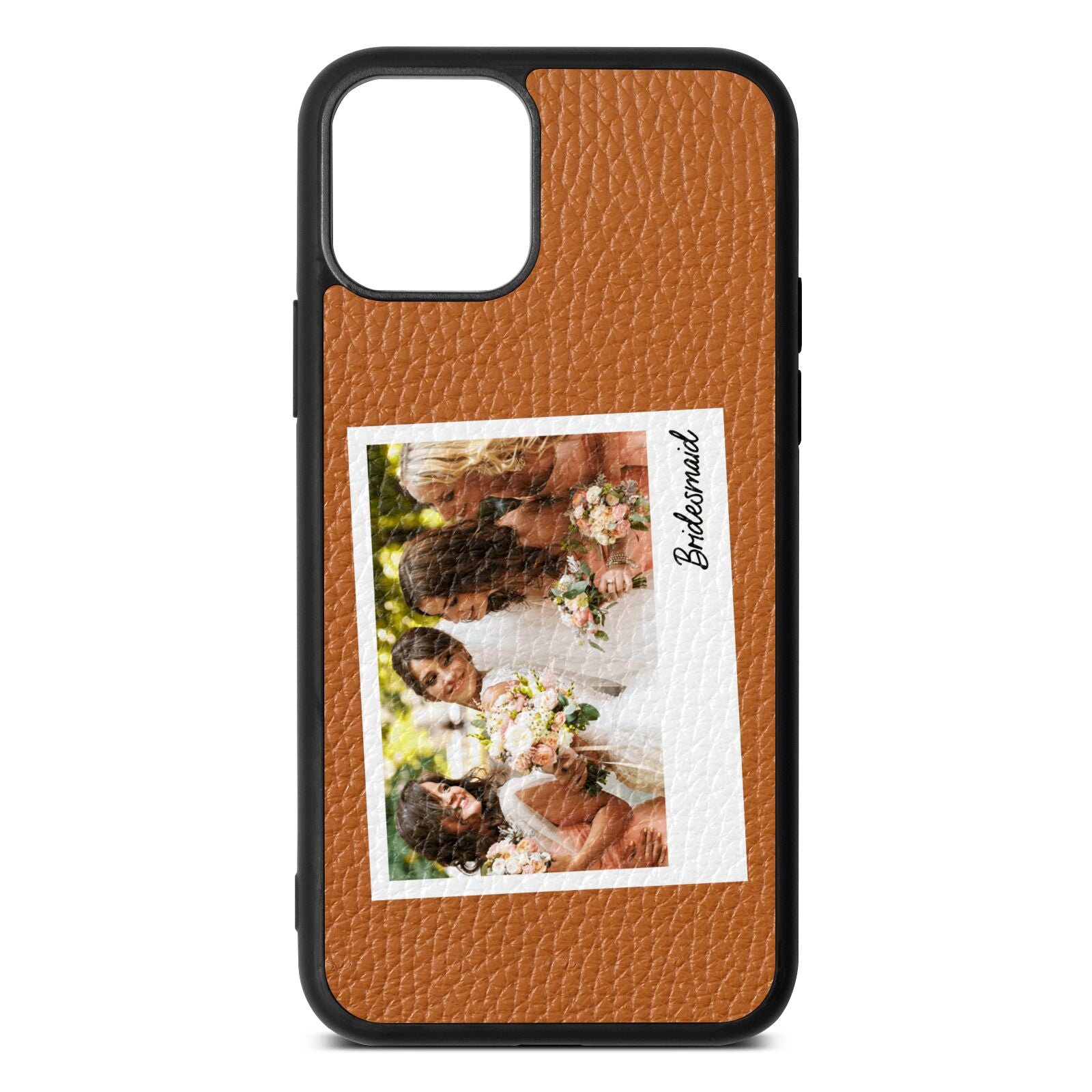 Bridesmaid Photo Tan Pebble Leather iPhone 11 Pro Case