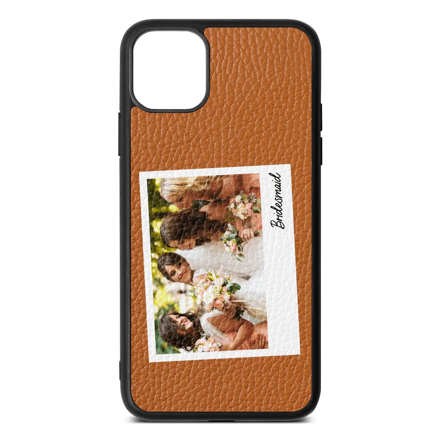 Bridesmaid Photo Tan Pebble Leather iPhone 11 Pro Max Case