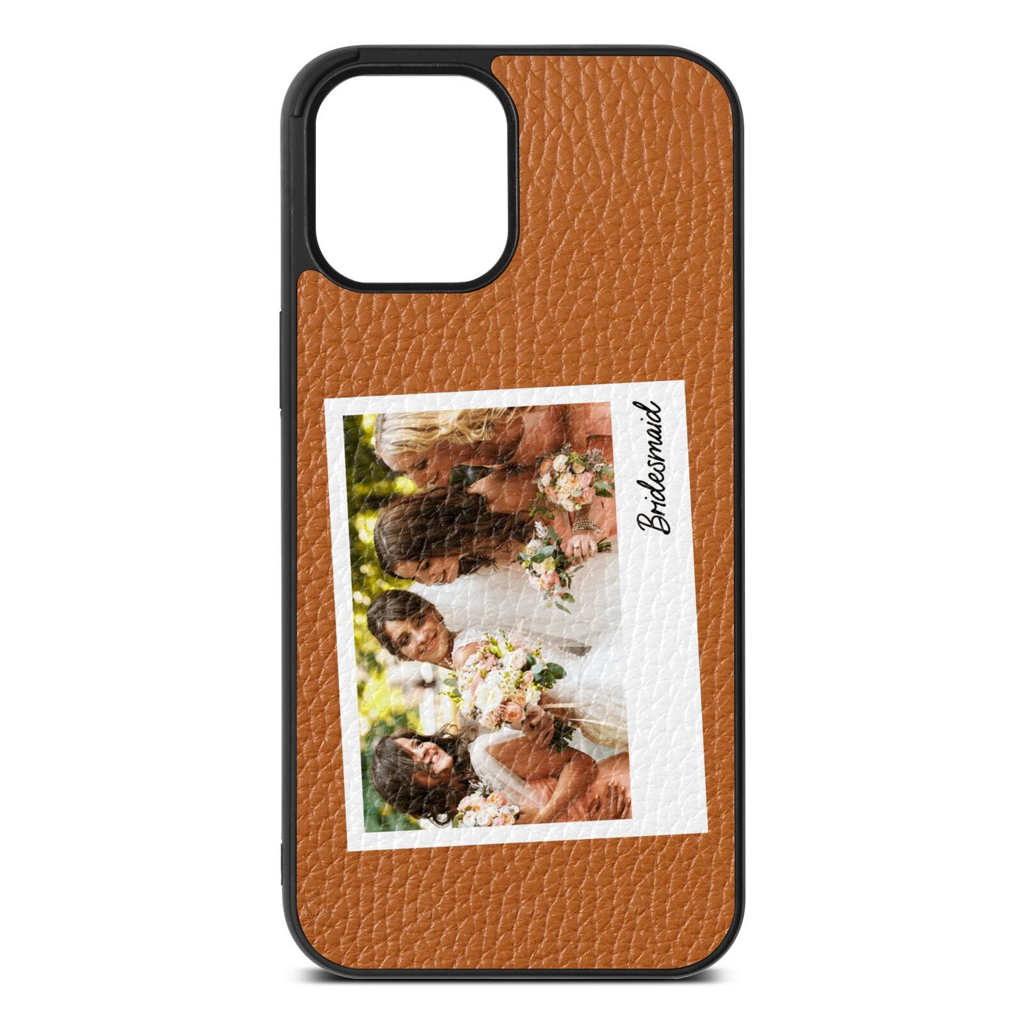 Bridesmaid Photo Tan Pebble Leather iPhone 12 Pro Max Case